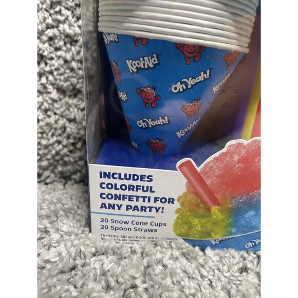 Kool Aid Snow Cone Party Kit 60 Cups & 60 Spoon Straws 3Pk Bundle Set New - Picture 3 of 8